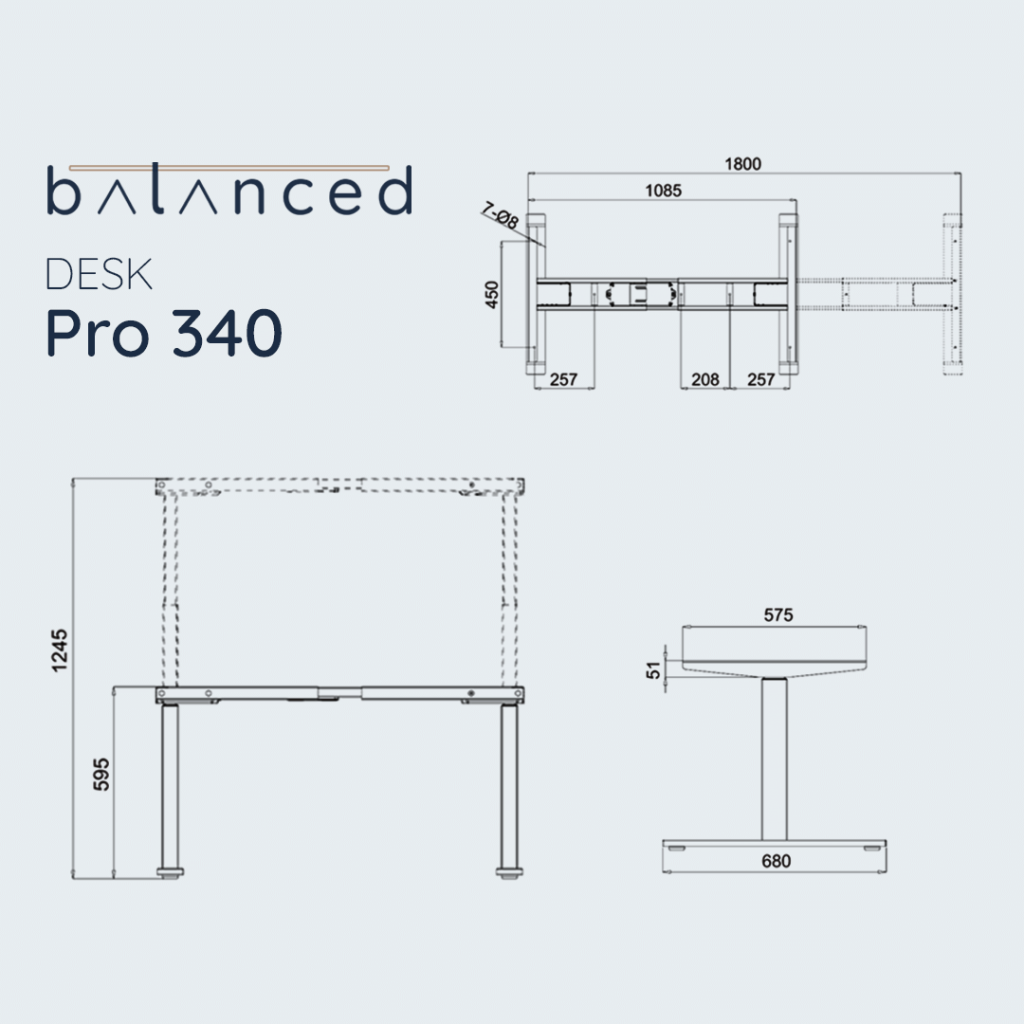 Balanced Desk Pro 350 - EasyCare Tabletop • Standing Table